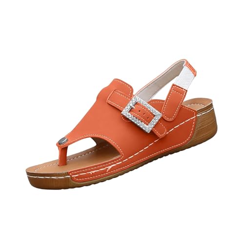 Sandales à talon compensé unies et confortables pour femme