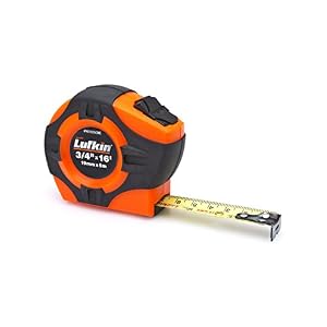 Crescent Lufkin 3/4″ x 5m/16′ P1000 Series Hi-Viz Orange SAE/Metric Yellow Clad A30 Blade Power Return Tape Measure – PHV1035CMEN , Black