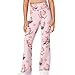 Ystardream Kids Flare Pants Size 7-8 Funny Axolotl Flared Leggings for Girls Tummy Control Bell Bottom Leggings for Girls Wide Leg Pants Fashion Books Print Bootleg Legging,Pink
