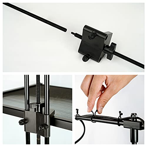 BETAZOOER Reptile Dual Lamp Stand Metal Adjustable Heating Lamp Holder Light Fixture Retractable Ideal for Reptile Glass Terrarium Amphibians/Terrestrial Invertebrates Vivarium - Thumbnail 5