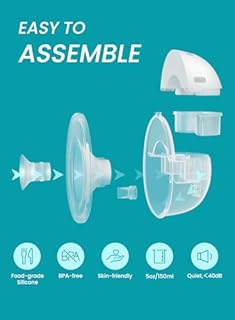 Paruu Hands Free Breast Pump P16, Wearable Breast Pump Electirc Portable with 4 Modes & 12 Levels, Max 309mmHg Strong Suction 19/21/24mm Flange Inserts Wearable Breastfeeding Pump, 2 Pack White