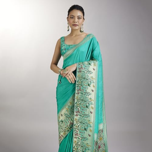 KALKI blue paithani silk saree – image 3