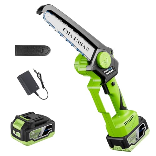 Image of 8 Inch Brushless Mini Chainsaw Cordless, Handheld Electric Saw