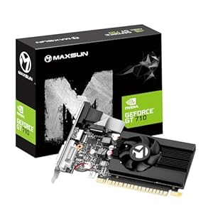 maxsun GeForce GT 710 4GB Low Profile Video Grafikkarte GPU, geringer Verbrauch, VGA, DVI-D, HDMI, HDCP, unterstützt DirectX 12, OpenGL 4.5, leises passives lüfterloses Kühlsystem
