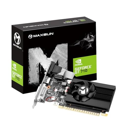 maxsun GeForce GT 710 Low Profile Grafikkarte (4 GB, GPU, niedriger Stromverbrauch, VGA, DVI-D, HDMI, HDCP, DirectX 12, OpenGL 4.5)