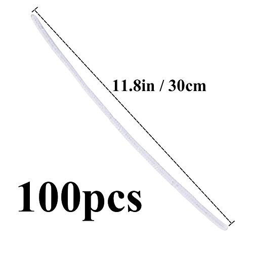 100 Pieces Pipe Cleaners Chenille Stem, Solid Color Pipe Cleaners Set for Pipe Cleaners DIY Arts Crafts Decorations, Chenille Stems Pipe Cleaners (White)