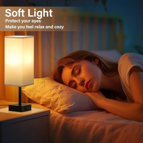 Lampe de chevet tactile à intensité variable avec chargeur USB-C