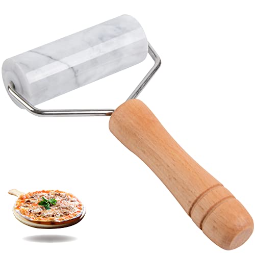 Tianman Small Marble Rolling Pin Pizza Roller, Marble Dough Roller Non-Stick T-Type, For Cake Baking Tortilla Fudge Pizza Cookies and Other Kitchen Baking Cooking (Type 2 White). by Tianman - Used condition - US$16.55