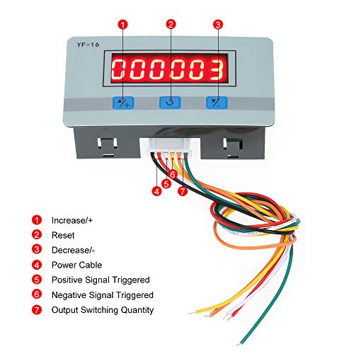 Módulo de contagem digital LED Totalizador eletrônico com interface de sinal NPN e PNP 1~999999 Faix