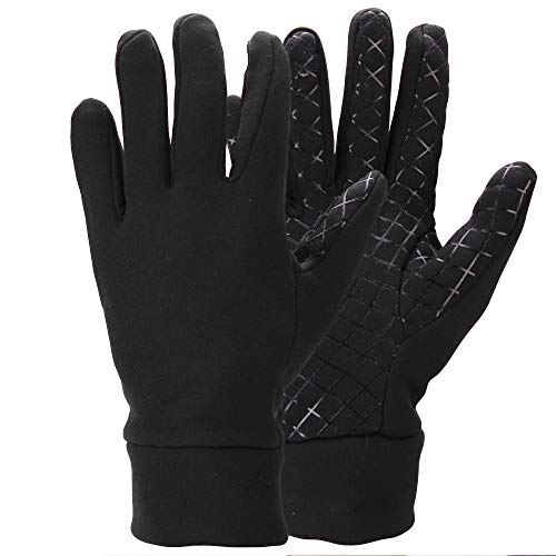 Men's Moisture Wicking Micro-fleece Running Sport Gloves - Color: Black Size: Large