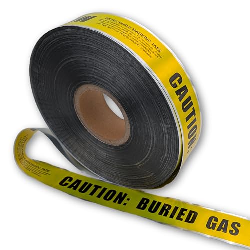 ACE Supply Detectable Underground Gas Line Tape - Detectable Underground Tape - 2 Inch x 1000 Ft...