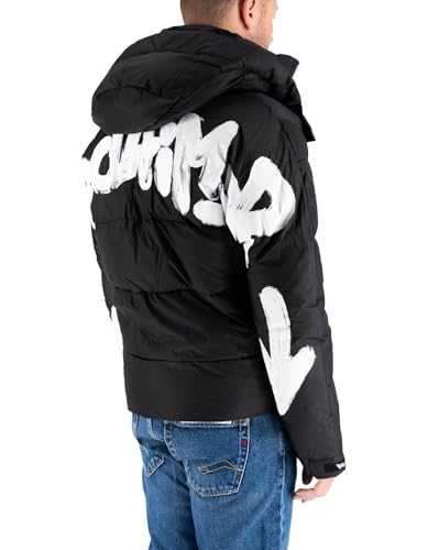 Disclaimer Giubbotto Trapuntato con cappuccio Nero (IT, Testo, L, Regular, Regular, NERO)