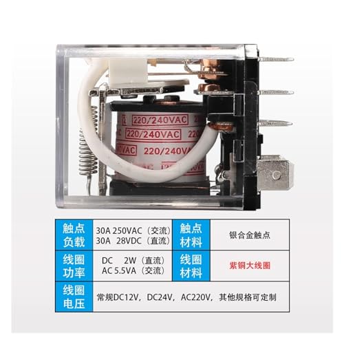 Relé JQX-30F 30A con bobina de cobre eficiente para control de alta potencia 4
