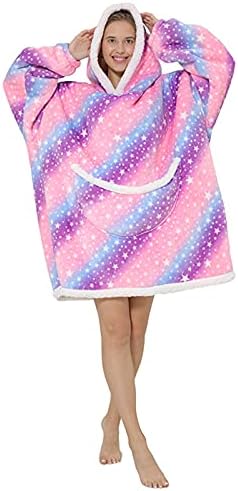 Shamdon Home Collection Oversized Blanket Hoodie,Wearable Blanket Sweatshirt for Women and Men, Sherpa FLeece Giant Hooded Pullover with Pocket