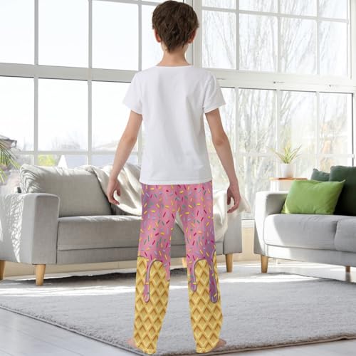 Boys' Pants Orchid Ice Cream Drip Joggers Elastic Long Bottoms Trousers Sweatpants with Pockets Size 6-143