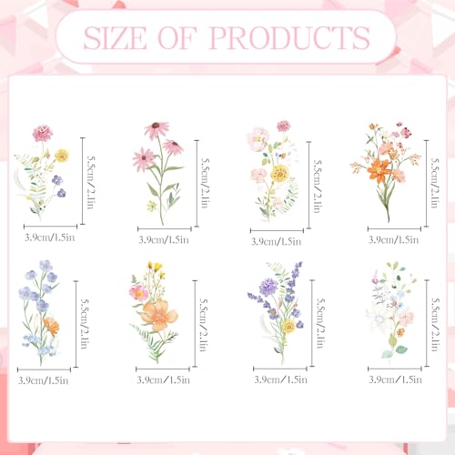 Rngmsi Flower Birthday Cupcake Toppers Decorations, 40PCS Wildflower Baby in Bloom Baby Shower Cake Decorations for Girls Women, Garden Floral Fairy Party Decor - Thumbnail 3