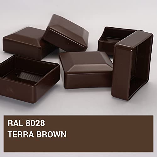 Miniatura 3 de Skir Co 10 Piezas Tapones Cuadrados Para Postes De Valla, 70 X 70 Mm, Tapas De Plástico Marrón Para Postes De Valla, Color Marrón Ral 8028