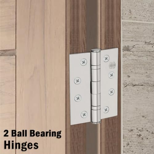Image of Harrison Main Door Lock Hinge Free / 1 Duro Bolt 5530 Rose Gold Finish 5 Computerised Key with 2 Hinge 0971 SS Finish and Key Ring /Mild Steel Material /Door Lock, Rim Lock, Dead Bolt Lock