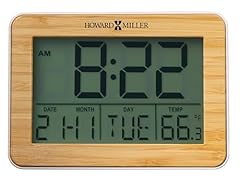 Howard Miller Bamboo Frame Alarm Clock, Battery Operated White LCD Illuminated Screen All in One photo Howard Miller Bamboo Frame Alarm Clock, Battery Operated White LCD Illuminated Screen All in One