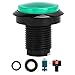 Botones de arcade, botón pulsador de juego de 45 mm redondo, botón pulsador LED de 1,8 pulgadas con luz, microinterruptor de 2 pies, botón pulsador iluminado LED de 12 V para lavadora (45MM Green)