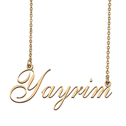 HUAN XUN Custom Personalized Name Necklace in Golden Silver for Women Yayrim
