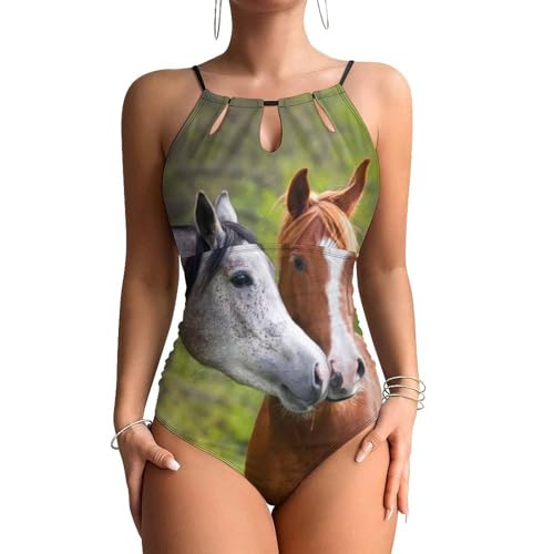 Maillots de bain une pièce femme imprimé cheval blanc pour vos vacances à la plage
