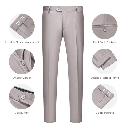 WULFUL Suit Men's 3-Piece Blazer Suit Business Wedding Party Jacket Vest