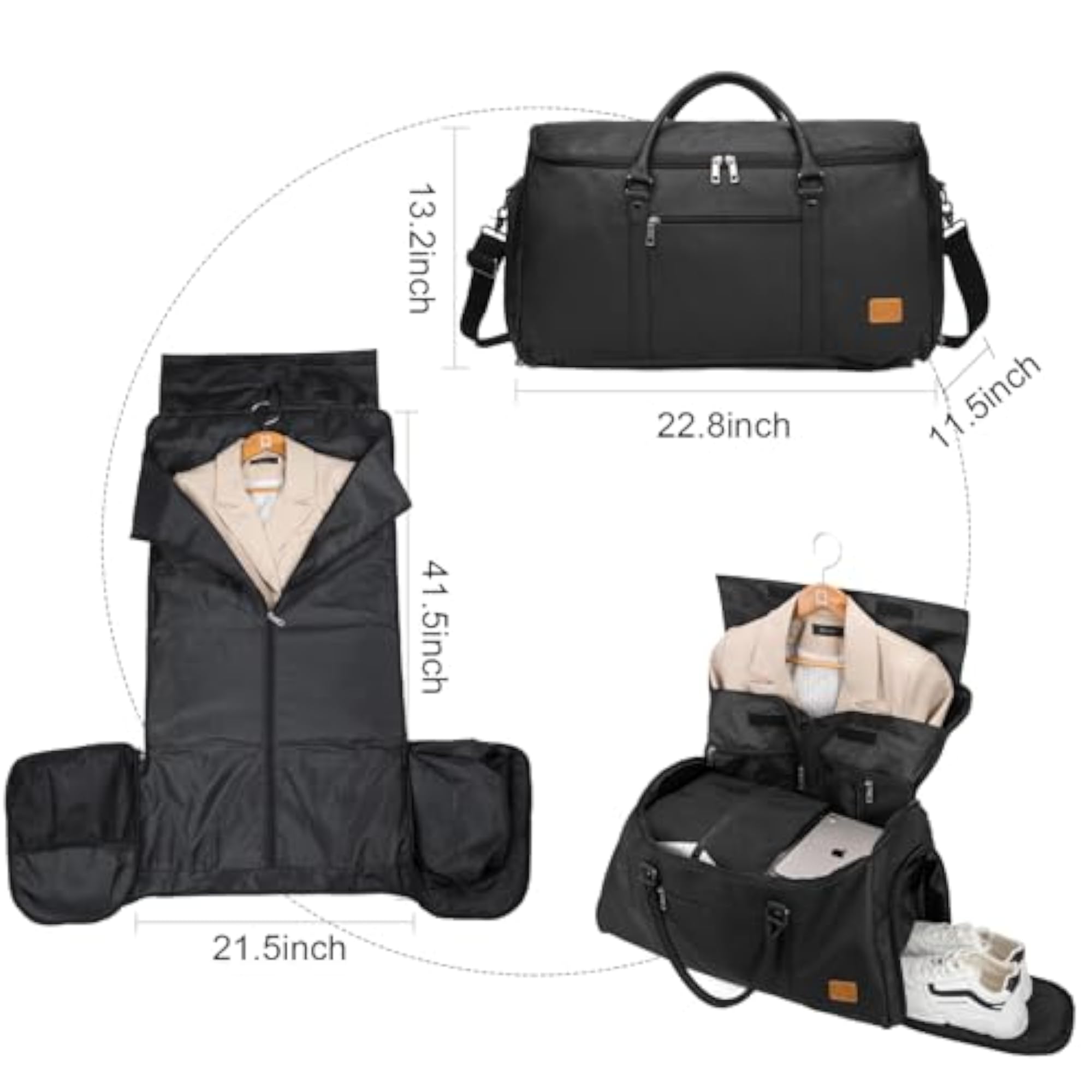 Garment Bags for Travel, Convertible Garment Duffle Bag