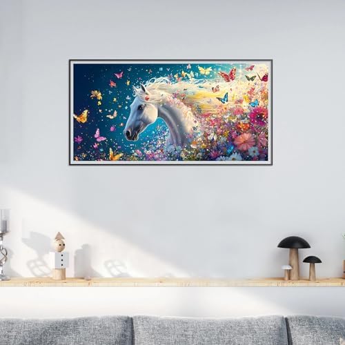 Pavemlo Special Shape Puzzles for Adults 1000 Pieces - Butterfly White Horse Jigsaw Puzzle Challenging Impossible Puzzle, Unique Home Decor & Game (16x31Inch/41x80cm) for Puzzle Lovers - 4