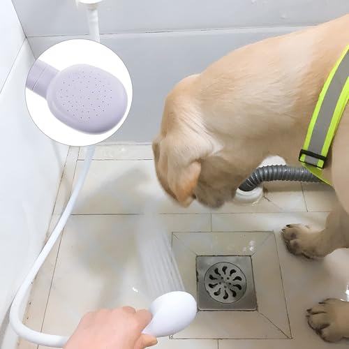 Sink Spray Rubber Hose,Portable sink hose attachment for faucet,Hand Held Shower Head Sprayer for Bathing Baby,Pets,Washing Hair,Rinsing Vegetables dog wash sprayer (B-Yellow+white)