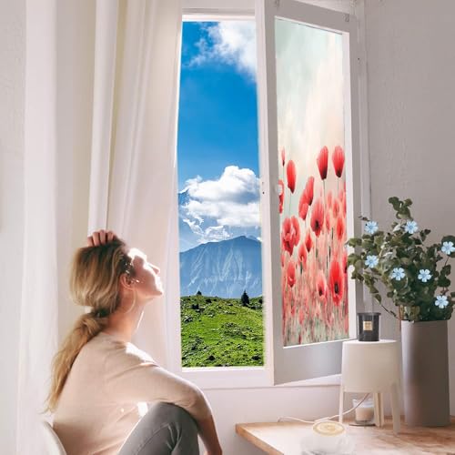 Vinilo decorativo para ventana Abstract Poppy 17.7x23.6 pulgadas miniatura 6