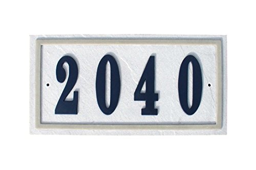 QualArc Ridgestone Oval Crushed Stone Address Plaque in Slate Stone ...