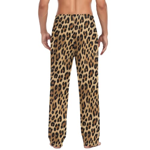Men's Leopard Designs Pajama Pants with Elastic Waistband | Soft Lounge Sleepwear | Breathable Sleep Pants for Home（15）2