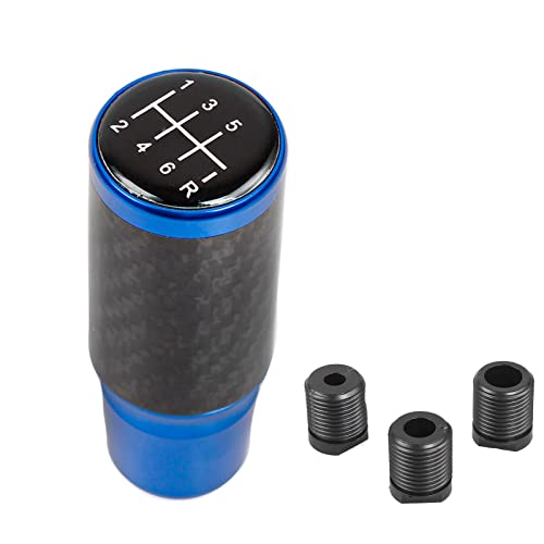 muge racing Gear Shift Knob,Car Gear Knob Shifter 6 Speed Universal Aluminum Gear Shifter Stick with 3 Adapters(Blue)