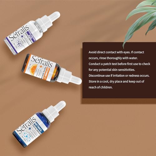 3-Pack Vitamin C Facial Serum For Face, Retinol Serum for Face and Hyaluronic Acid Serum For Anti Aging & Wrinkle, Age Defying Facial Serum, Firming & Hydrating for Face, Boost Skin Collagen,Hydrate