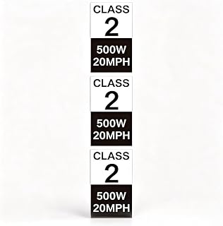 3 PCS Class 2 Ebike Stickers, 2" x 3.5" Waterproof High-visibility Classification Number Label, 500 W 20 MPH Tear-resistant Frame Sticker, Self-adhesive Exterior Film for E-bikes (Black)