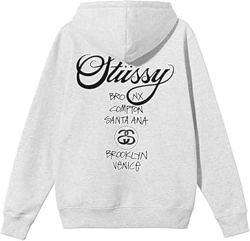 ステューシー ワールドツアー スウェットパーカー グレー Lサイズ STUSSY】送料・関税込☆World Tour Hood Zip-Up☆3973713 (STUSSY