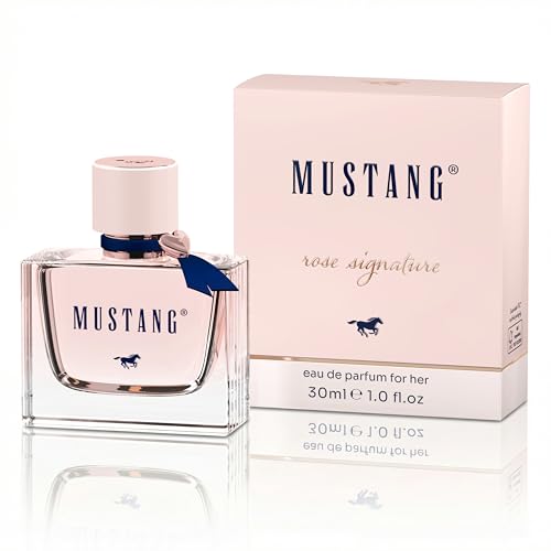 MUSTANG Signature for haar Parfum voor dames, 30 ml, bloemig-houtachtig eau de parfum voor dames, vrouwenparfum voor elke leeftijd, vrouwelijk, licht en elegant met perzikbloesem, lelietje-van-dalen