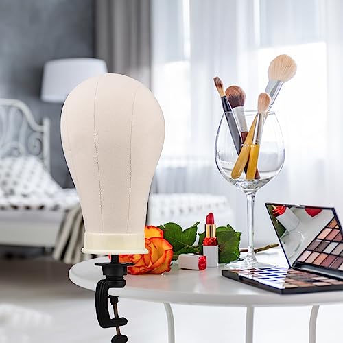 cabeça de modelo de peruca,mewmewcat 23 Polegada peruca cabeça de bloco de lona cabeça de manequim e