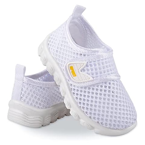 Charrost Boy Girls Shoes Kids Lightweight Breathable Soft Sole Tennis Shoes for Baby Toddler （White,8T T29 Cover