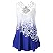 Produktbild ZIYOU Schlinge Oberteile Tops Frauen, Mode Beiläufig Weste/Elegante Damen Sommer Rundhals T-Shirt Einfarbig Ärmellos Tanktops mit Bandagen (Blau-B, EU-40 / CN-M)