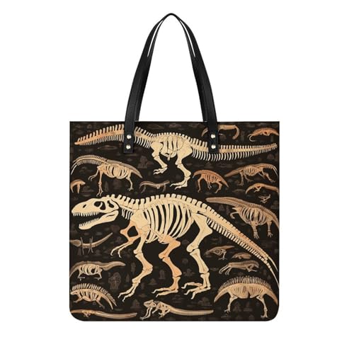 Sac seau souple pour femme tendance en cuir végétalien à imprimé dinosaure original
