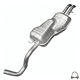 Northeastern Exhaust | Stainless Steel Muffler Tail Pipe Compatible for Volkswagen Jetta 2000-2005 1.8L | 1999-2005 1.9L | 1999-2004 2.8L | Free Clamp Included | Automotive Replacement Part