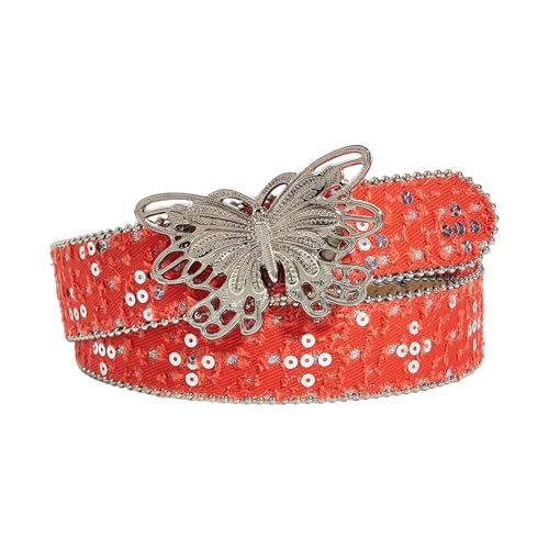 Elegant Waist Belt Butterfly Buckles Leather Belt Trendy Women Waistband for Casual