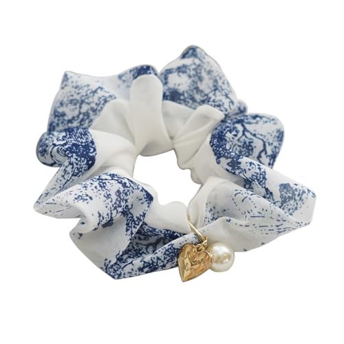 DILBABA Elegant Floral Chiffon Hair Tie for Women – Soft and Stylish Scrunchie, Feminine Hair Accessory