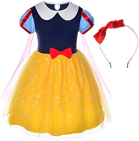 Princess Birthday Party Costume For Toddler Girls With Headband 3-4 Years (3T 4T)
