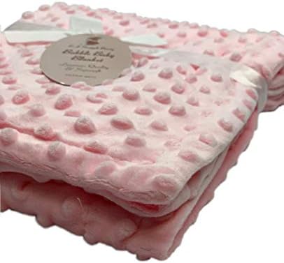 Newborn Soft Bubble Baby Blanket with Fleece Back for Crib Pram Boys Girls Infant Cot Bed Swaddle Pram Shawl Wrap Toddler Snuggle E&A Distribution Limited (Pink)