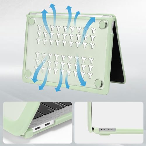 MOSISO Compatible with MacBook Air 13 inch Case M1 2021 2020 2019 2018 A2337 M1 A2179 A1932, Reduces-Fingerprints Case with Soft TPU Bumper Shell&Keyboard Cover for MacBook Air 13.3 M1, Sage Green by MOSISO - Image 5