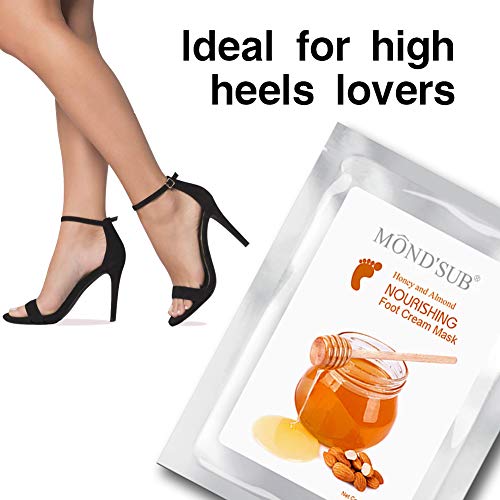 5 Pairs Of Mond'sub Honey & Almond Nourishing Foot Masks - Baby Foot Moisturizing Mask For Dry Skin To Removing Dead Skin & Repairing Rough Heels & Foot Crack #TOP7