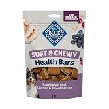 Blue Buffalo Soft & Chewy Health Bars, Baked with Real Chicken & Mixed Berries, Natural Dog Treats Enhanced with Vitamins and Minerals, 9 oz. Bag